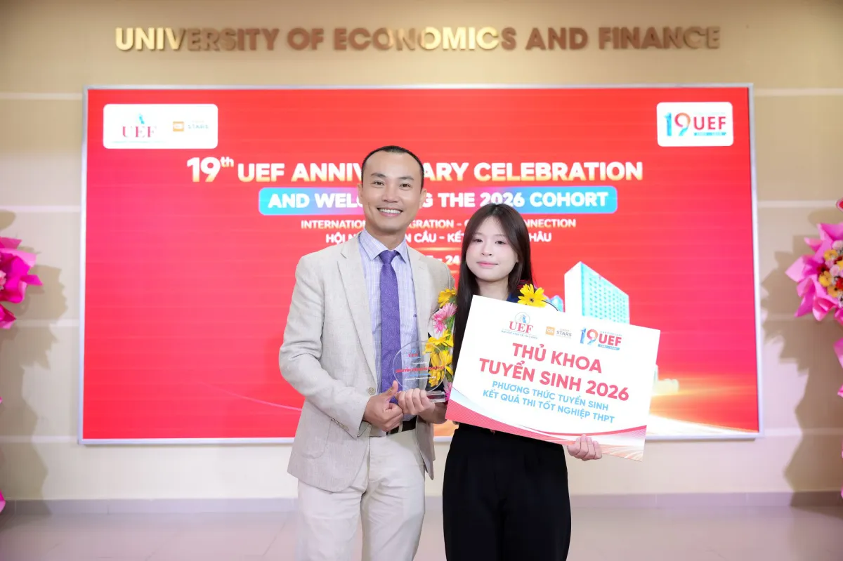 Thủ khoa tuyển sinh đại học năm 2026 của UEF