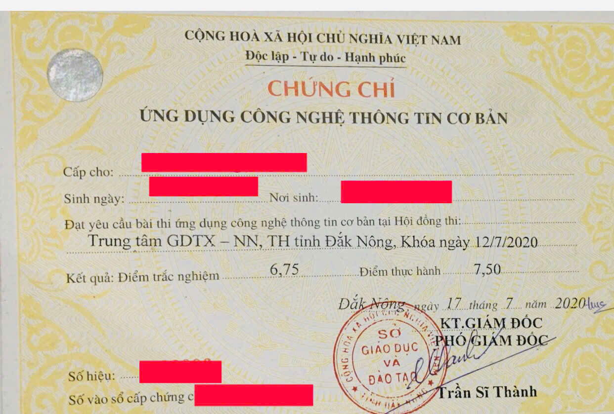 chứng chỉ