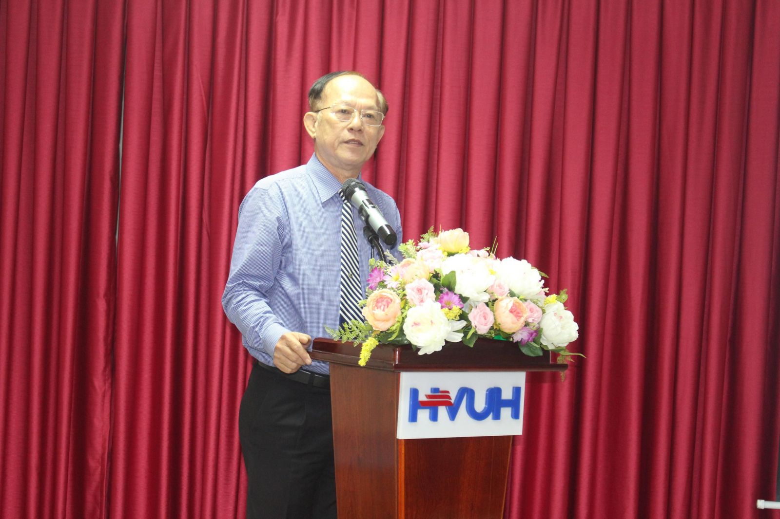 Tiến sĩ Nguyễn Kim Quang trong ngày bổ nhiệm chức vụ hiệu trưởng 24/5/2021